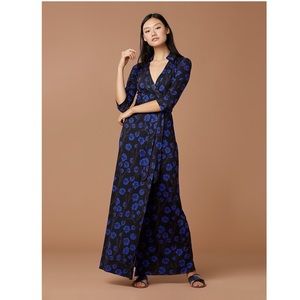 NWT DVF Abigail Silk-Jersey Maxi Wrap Dress size 4